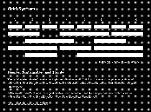 A screenshot of the grid system on the example site of my version of RE;FERI